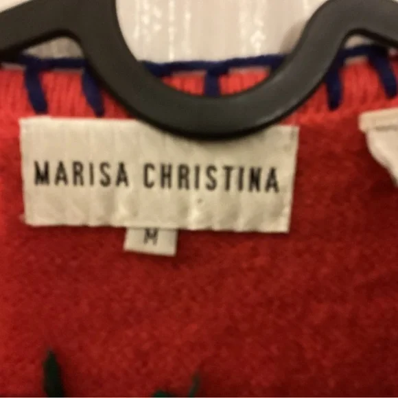 Vintage Vest Marisa Christina Red and Green Holiday - Picture 3 of 8